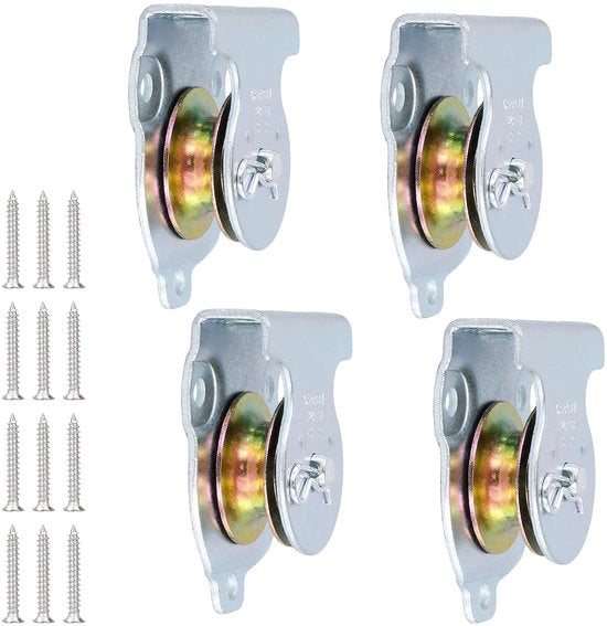 Set di Rulli a Cavo 37mm - 4 pezzi - Capacità di Carico 190kg - Rullo a Cavo in Acciaio - Installazione Facile - Adatto per Funzionamento - Rulli a Cavo