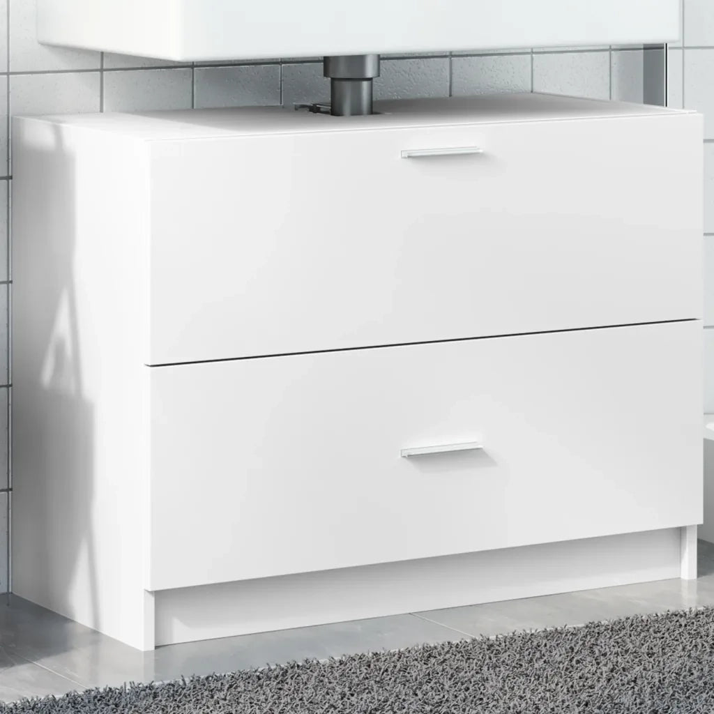 Mobile Lavabo | Armadio Lavabo Bianco 78x37x59 cm in Truciolare