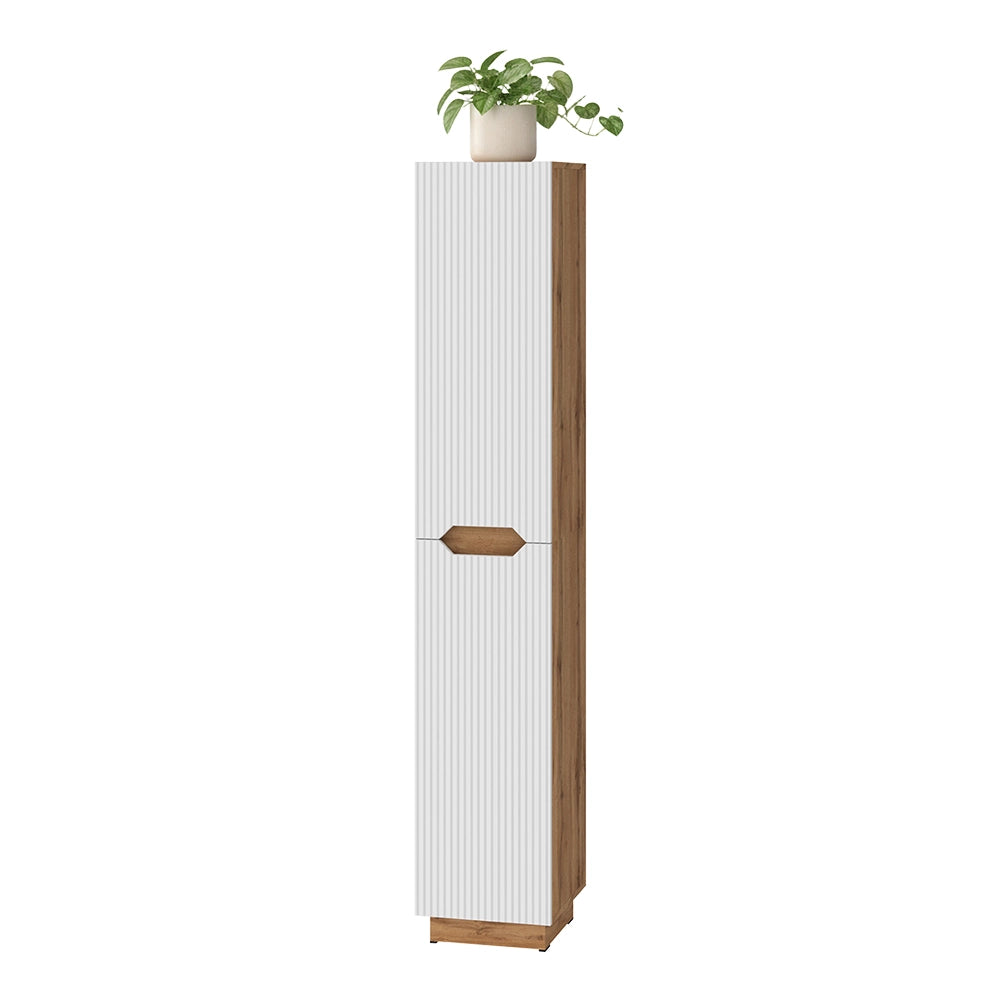 Vicco Armadio per il bagno Rovere/bianco a strisce 33 x 186 cm con 2 porte