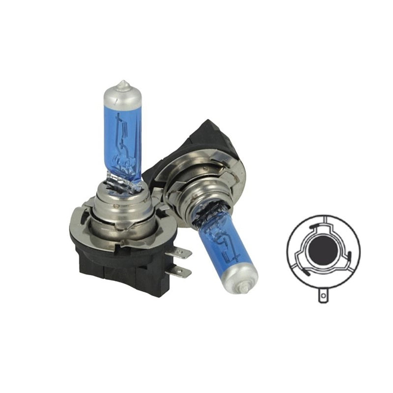Coppia 2 Lampade H11B 12V 55W PGJY19-2 Super White Effetto Xenon Sostituisce Osram OA6424
