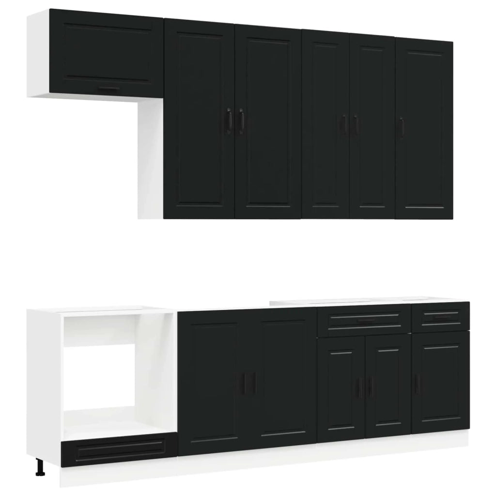 Unità Cucina PORTO 8 pcs Nero Legno ingegnerizzato 3438164