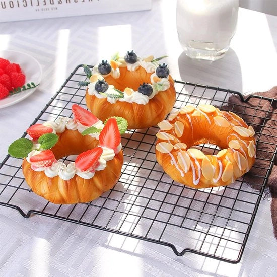 3 pezzi, torta finta da donut, torta artificiale da frutta, pane finto, pane artificiale, prodotti da forno e panificati, per la decorazione della pasticceria/festa di famiglia/decorazioni per la fotografia