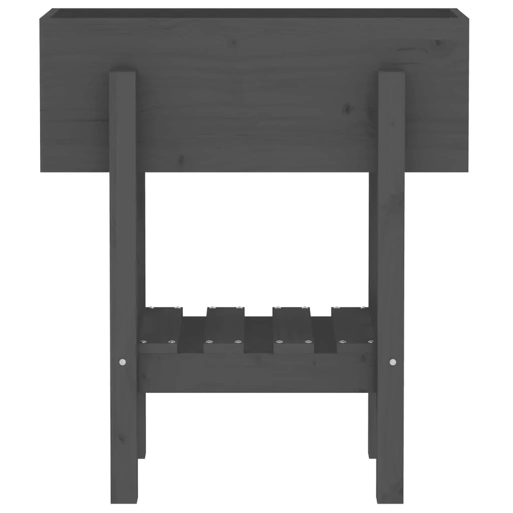 Fioriera rialzata per piante fiori terrazza giardino 62 x 30 x 69 cm legno massello di pino grigio 02_0037748