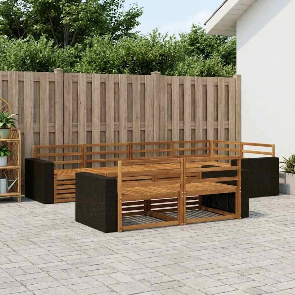 Set di divani da esterno 7 pz Naturale 3383482