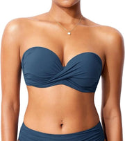 Bandeau Bikini Top per Donne in Stile Sexy Senza Spalline - Costumi da Bagno con Reggiseno - Diversi Taglie