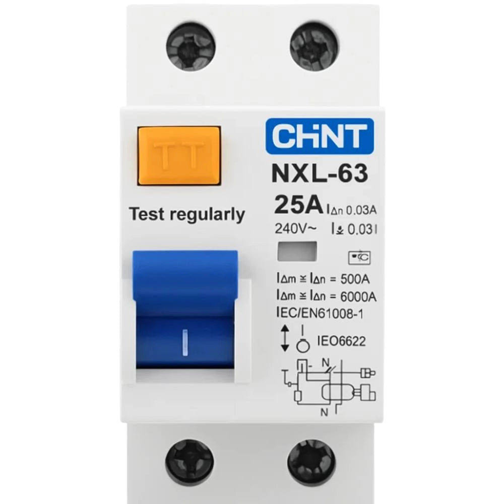 Chint 399932 interruttore differenziale puro 2p 25a 10ma 6ka tipo ac