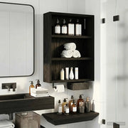 Armadio da bagno a muro Rovere Nero 40 x 10 x 50 cm 889344