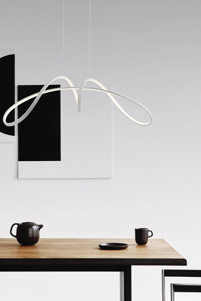INTRECCIO - Lampada a Sospensione LED 40W 3000K Bianco Opaco IP20, Design Moderno - Rossini Group - Illuminazione Decorativa per Interni