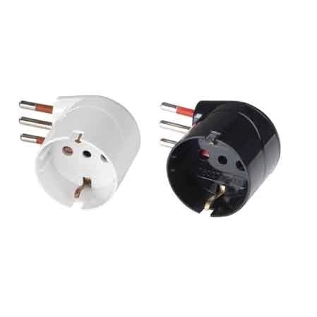 ADATTATORE SALVASPAZIO 90  ° SCHUKO 10A ROSI 2P+T - prese 10 2P+T Col. Nero - ROSI