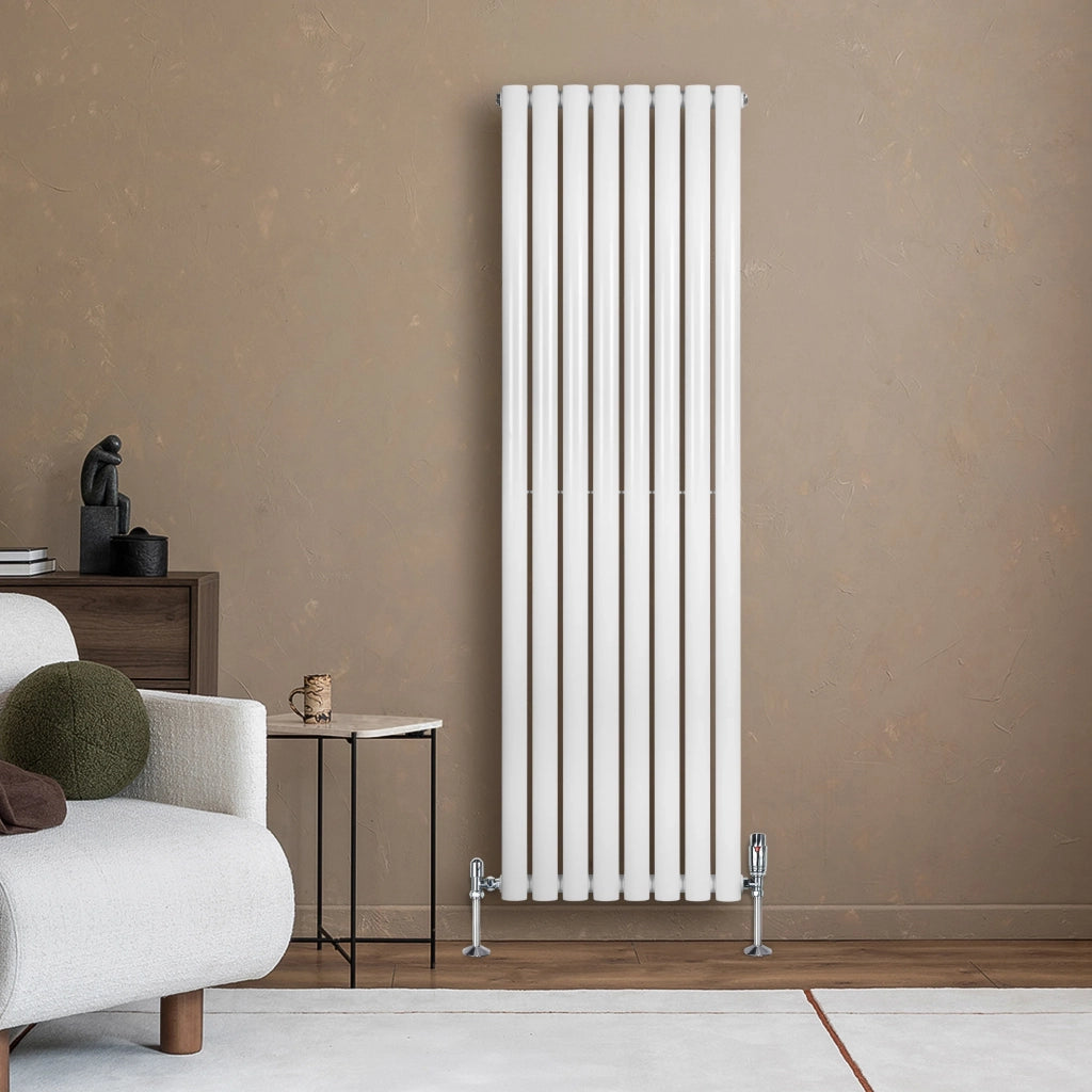 Radiatore Verticale Design Ovale Colonna Singola Bianco 1600x480 mm