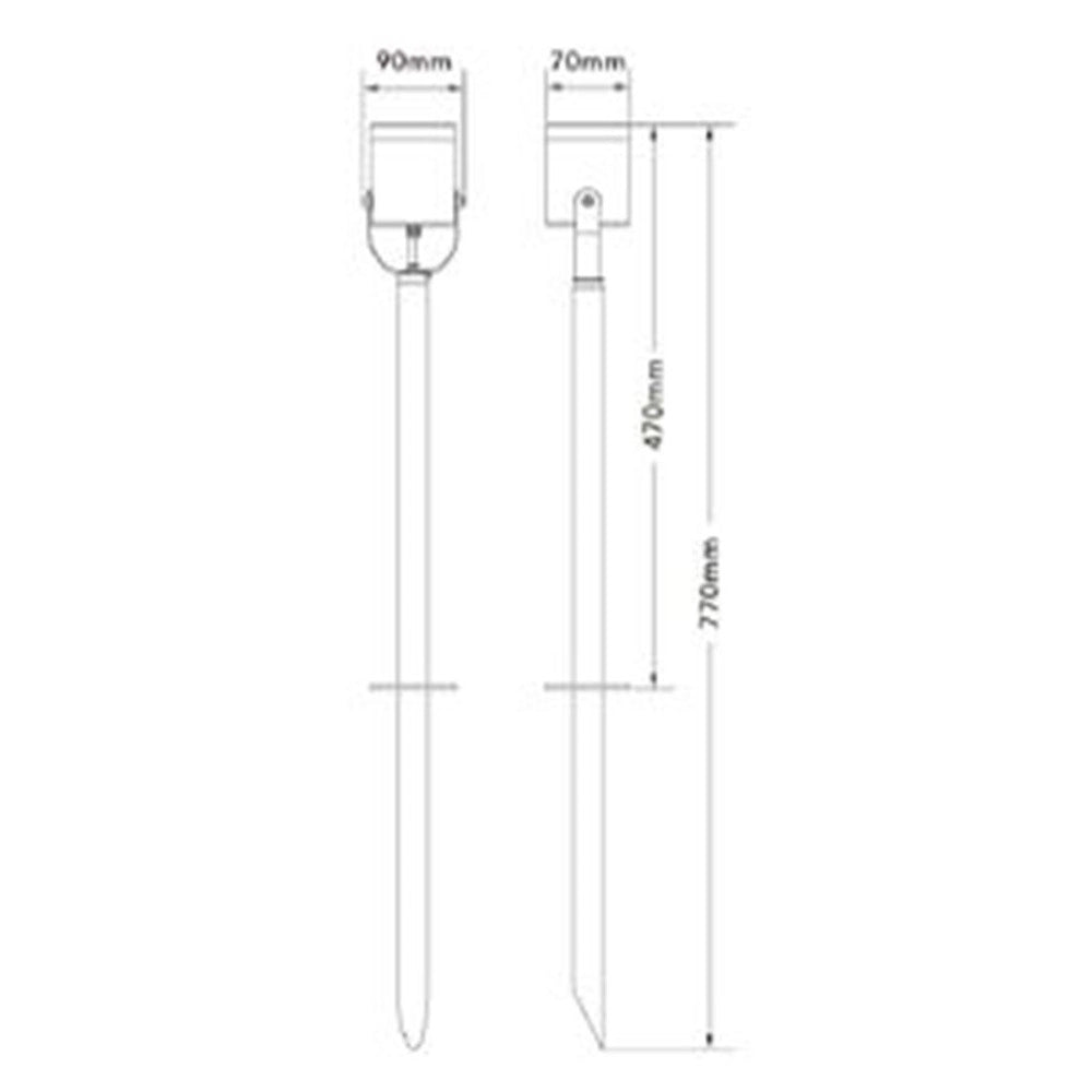 Trade Shop - Faretto Grande Da Giardino A Picchetto Gu10 Ip54 In Alluminio Grigio Da Esterno Ps-01 -