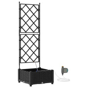 Fioriera da giardino dal design moderno con irrigazione 40 x 40 x 126 cm acciaio nero 02_0058546