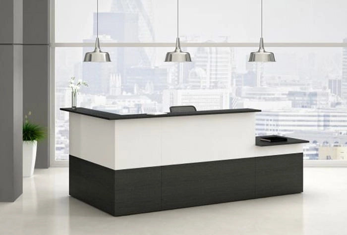 Composizione reception in melaminico ad angolo per ufficio cm. 396x156x117h