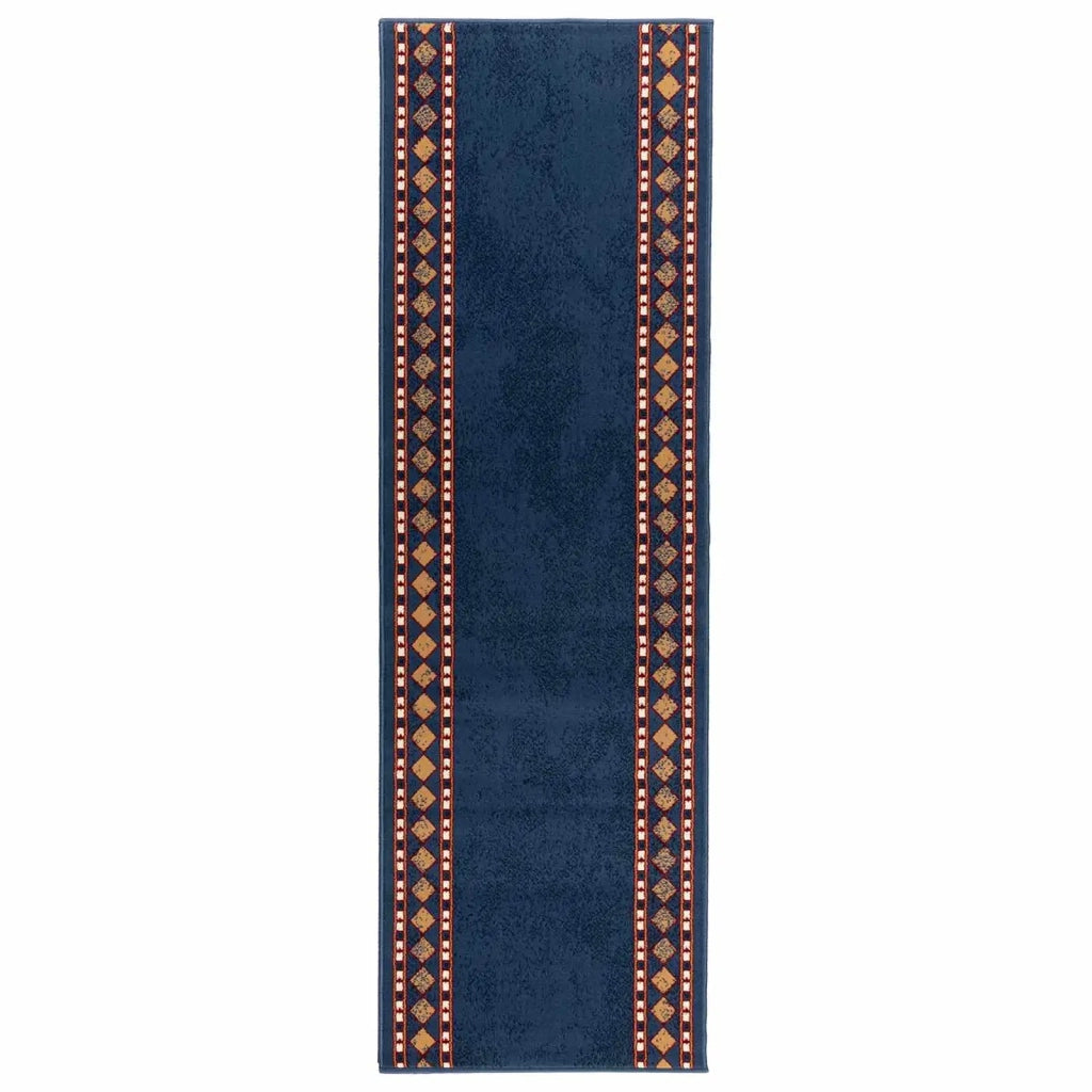 Tappeto Runner FLORNES Tessuto Blu 80 x 200 cm PP 7 mm 42057262