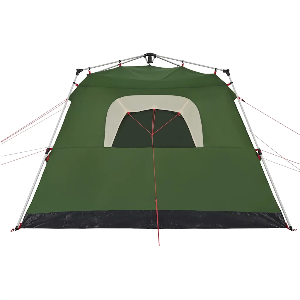 Tenda da Campeggio Cabina 4 Persone Verde a Rilascio Rapido 4004219