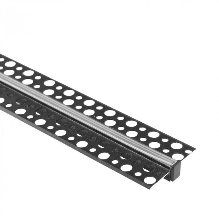 Profilo LED GPW-02 incasso nero, diffusore trasparente 2m