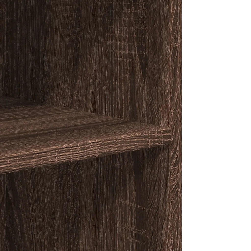 Tavolino con Ruote Rovere Marrone 55x60x78 cm in Truciolato