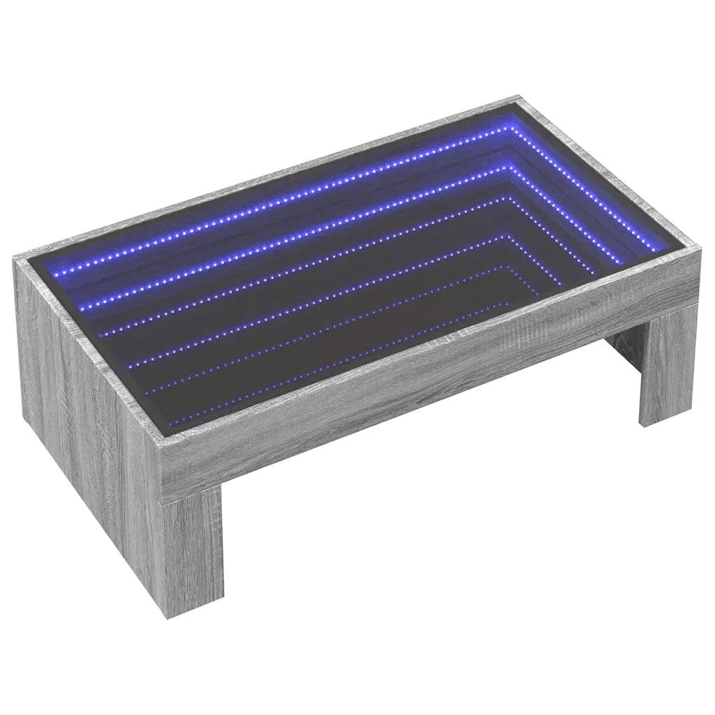 Tavolino da Salotto con LED Infinity Grigio Sonoma 90x50x30 cm 847621