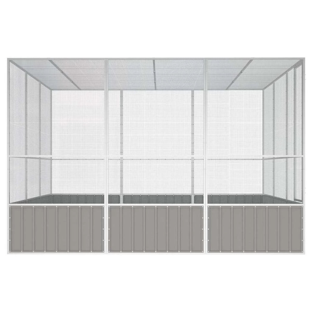 Gabbia per uccelli 302,5 x 324,5 x 211,5 cm acciaio zincato grigio 02_0041708