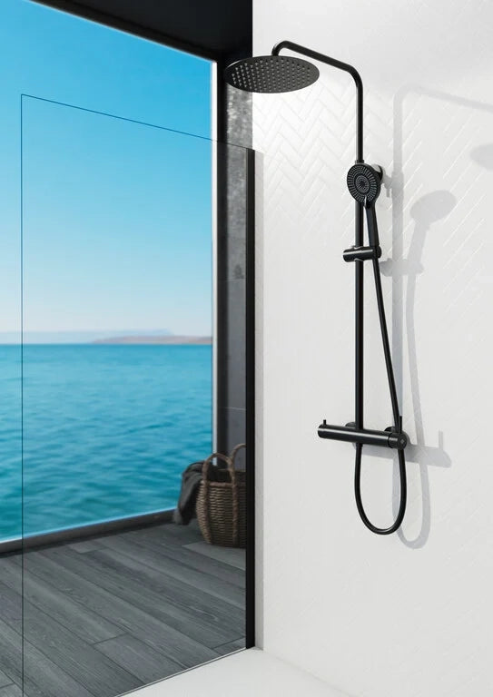 Colonna doccia rotonda con miscelatore INVERTER - oro
