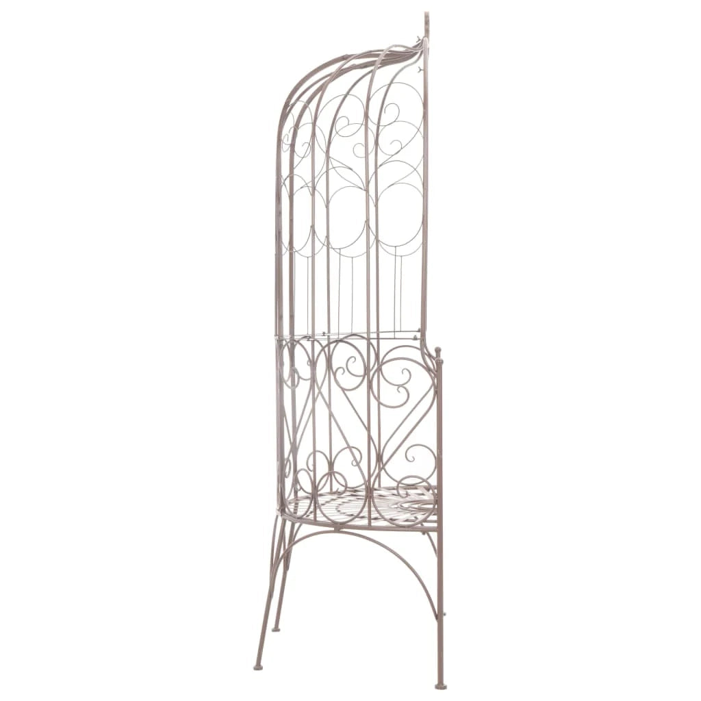 Panca da giardino mobili da esterno terrazza 95 x 54 x 200 cm ferro marrone anticato 02_0011336