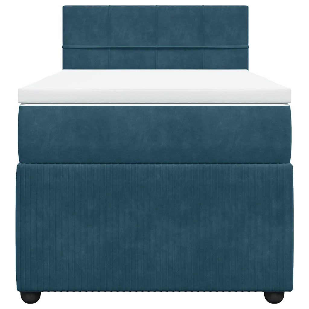 Giroletto a Molle con Materasso Blu 90x190 cm in Velluto