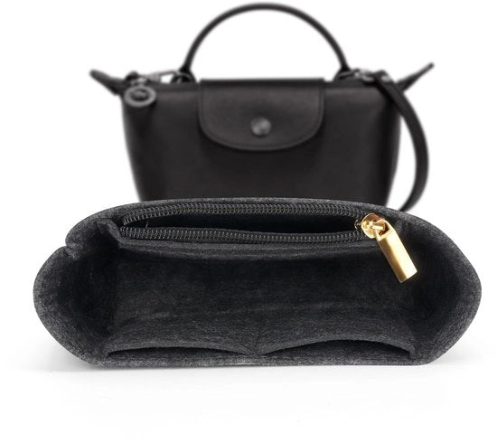 Organizzatore per taschini per borse Longchamp Le Pliage Mini, piccolo organizzatore in pelle per borse mini, con tasche multifunzione