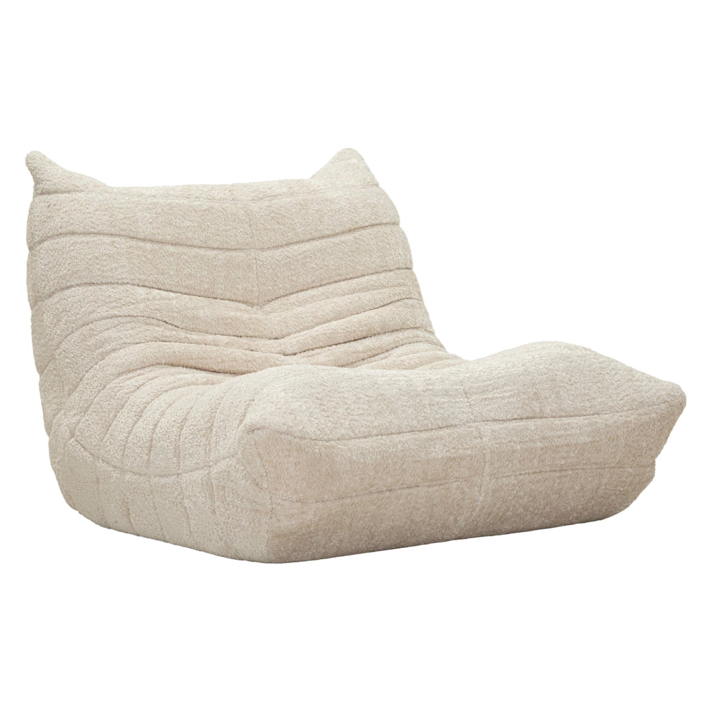 Poltroncina Battam, Poltrona Rivestimento in Tessuto Bouclè, 27x27x108h cm Bianco