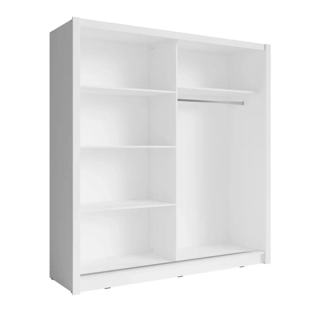 Armadio con 2 porte scorrevoli e specchio - 155 cm - bianco - collezione OZZULA