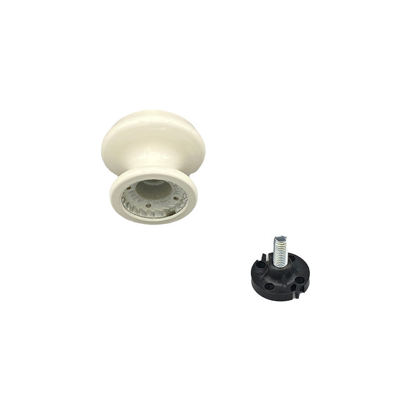 Pomolo fisso per porta SAGUATTI 866/60KB in alluminio bianco lucido