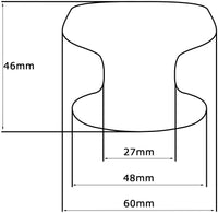 Pomolo fisso per porta SAGUATTI 866/60KB in alluminio bianco lucido