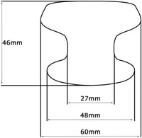 Pomolo fisso per porta SAGUATTI 866/60QB in alluminio nero lucido