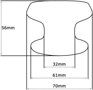 Pomolo fisso per porta SAGUATTI 866/70KB in alluminio bianco lucido