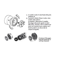 Pomolo fisso per porta SAGUATTI 866/70KB in alluminio bianco lucido