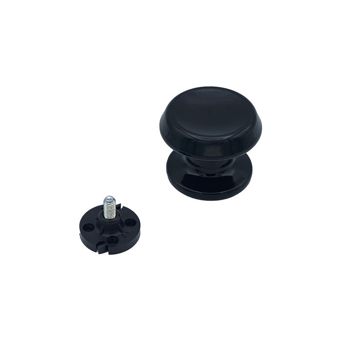 Pomolo fisso per porta SAGUATTI 866/70QB in alluminio nero lucido