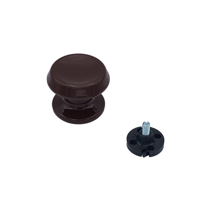 Pomolo fisso per porta SAGUATTI 866/70UB in alluminio marrone lucido