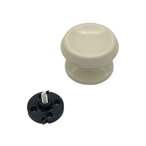 Pomolo fisso per porta SAGUATTI 866/80KB in alluminio bianco lucido