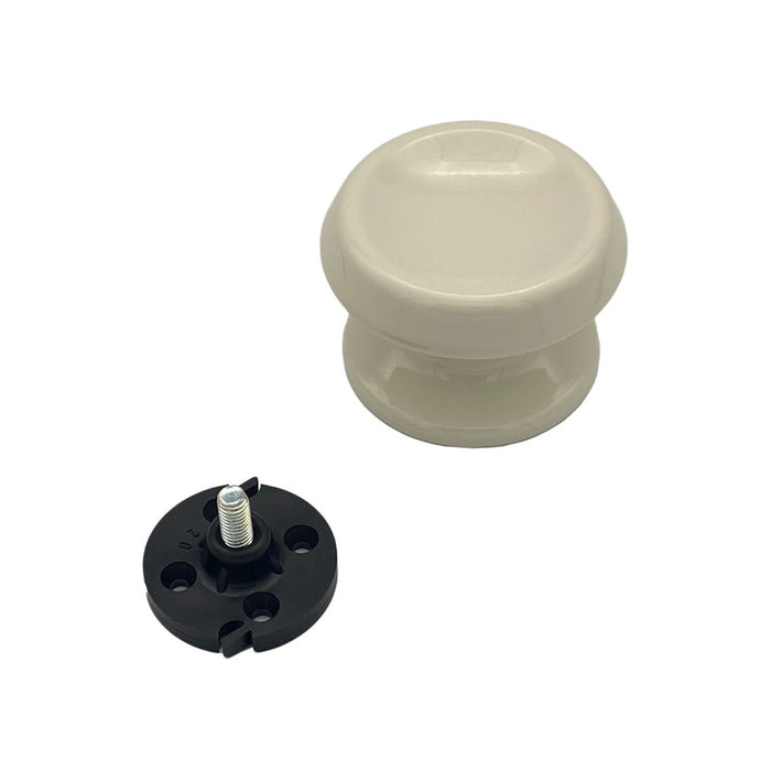 Pomolo fisso per porta SAGUATTI 866/80KB in alluminio bianco lucido