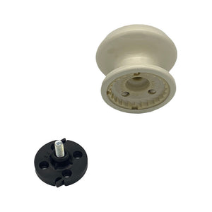 Pomolo fisso per porta SAGUATTI 866/80KB in alluminio bianco lucido