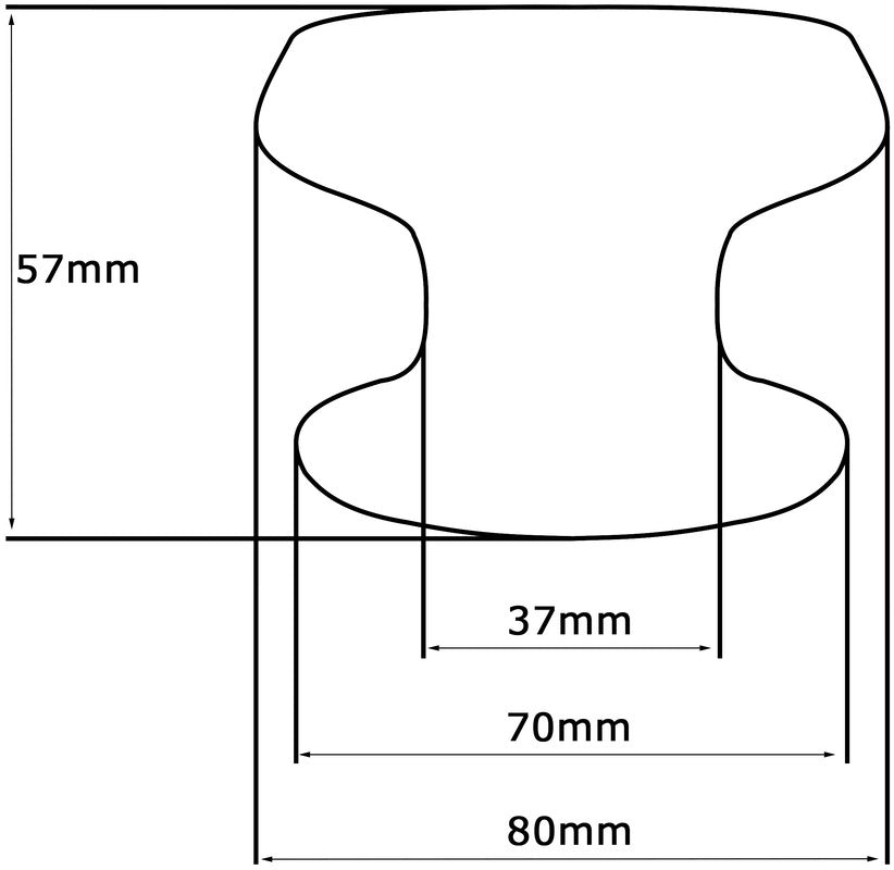Pomolo fisso per porta SAGUATTI 866/80KB in alluminio bianco lucido