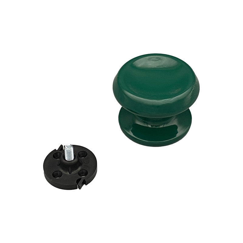 Pomolo fisso per porta SAGUATTI 866/80SB in alluminio verde lucido