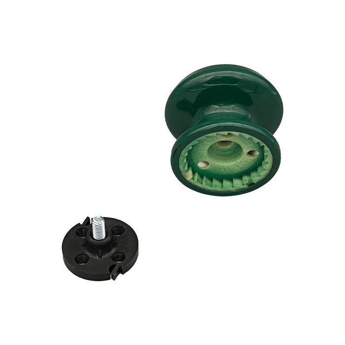 Pomolo fisso per porta SAGUATTI 866/80SB in alluminio verde lucido