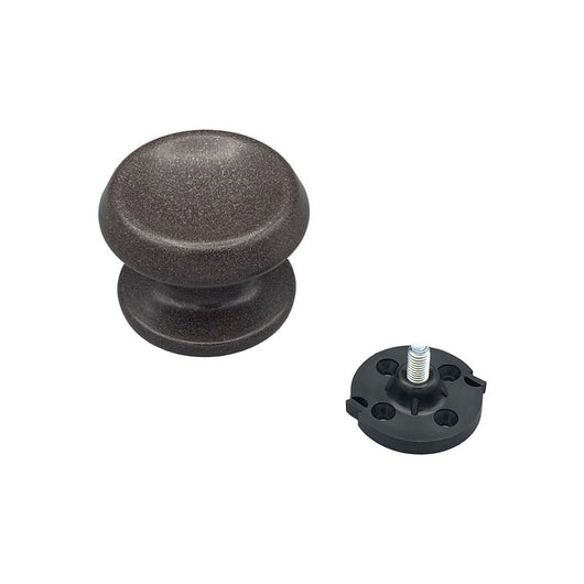 Pomolo fisso per porta SAGUATTI 866/80UAB in alluminio marrone opaco