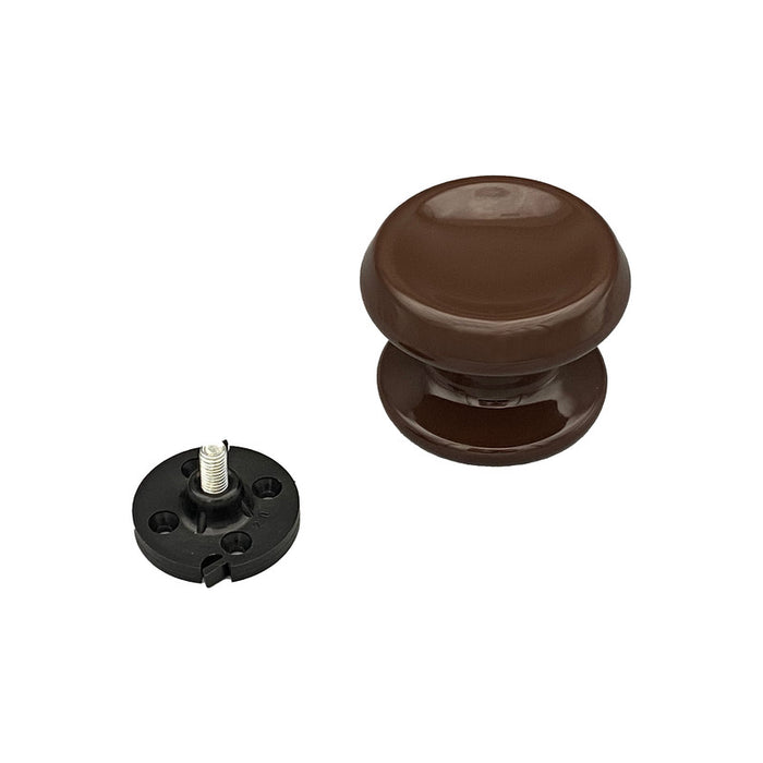 Pomolo fisso per porta SAGUATTI 866/80UB in alluminio marrone lucido