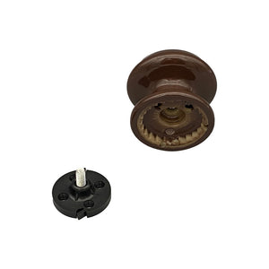 Pomolo fisso per porta SAGUATTI 866/80UB in alluminio marrone lucido