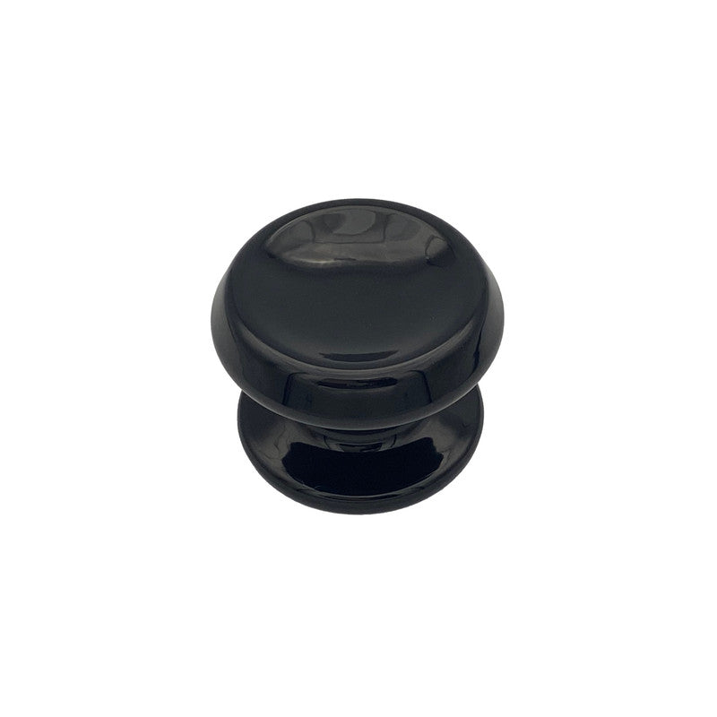 Pomolo fisso per porta SAGUATTI 866/80QB in alluminio nero lucido