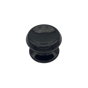 Pomolo fisso per porta SAGUATTI 866/80QB in alluminio nero lucido