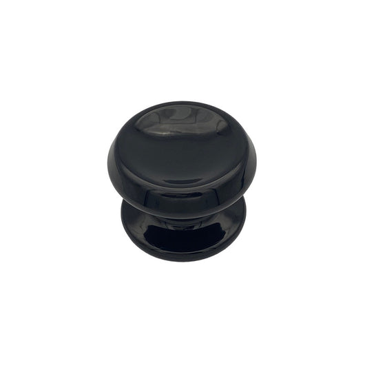 Pomolo fisso per porta SAGUATTI 866/80QB in alluminio nero lucido