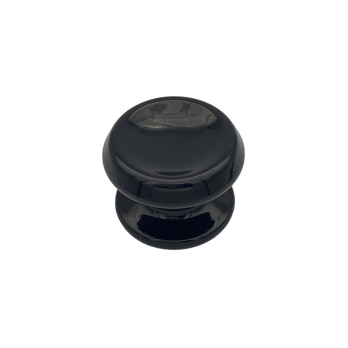 Pomolo fisso per porta SAGUATTI 866/80QB in alluminio nero lucido