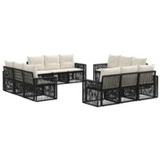 Set Divano da Giardino 12 pcs Nero e Bianco Crema polyrattan 3435073